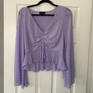 Lucy Paris, size medium, light purple long sleeve top